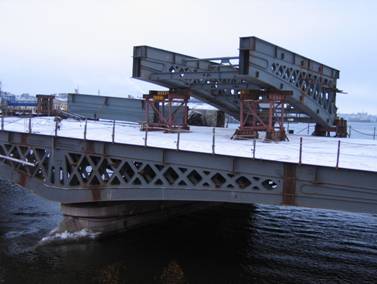 Мост Лейтенанта Шмидта, строительство, новые пролеты на мосту