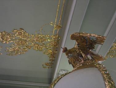 Елисеевский магазин, Невский проспект, главный торговый зал, отдел, потолок, свод, украшение, золотой орел