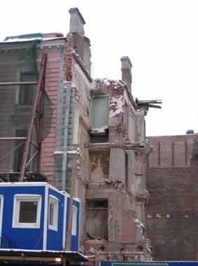 Литейный проспект, 5, улица Чайковского, 19, дом с флюгером, после сноса, снесенная часть