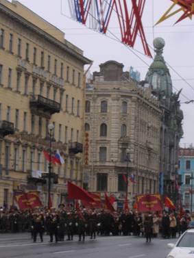 Невский проспект, марш, шествие ветеранов, День Победы, 9 мая 2007 года