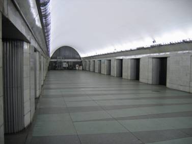 Станция метро Парк Победы, подземный, перронный зал, Петербургский метрополитен