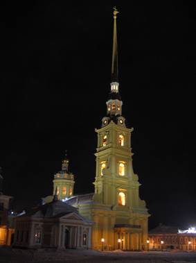 Подсветка Петропавловского собора