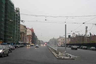 Лиговский проспект после реконструкции, снятия трамвайных путей, рельсов