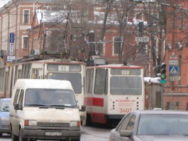Трамваи и машины, пробка, затор, Съездовская, Кадетская линия