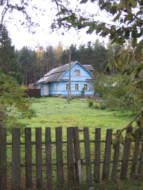 Деревня Лаврики, деревянный дом, забор