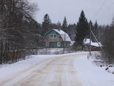 Станция Осельки, деревянный дом, зима, дорога, Поперечная улица