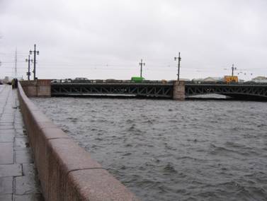 300 наводнение, Нева, подъем воды, Дворцовый мост