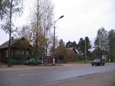 Город Лодейное Поле, улица, проспект Ленина, деревянные дома, застройка
