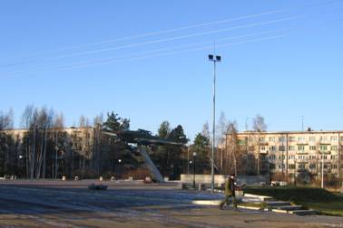 Поселок Лебяжье, мемориал, памятник летчикам, самолет, военный