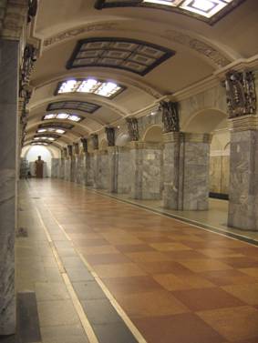 Станция метро Кировский завод, подземный, перронный зал, Петербургский метрополитен